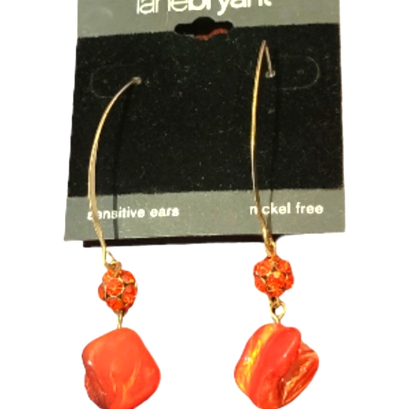 Lane Bryant Jewelry - NWT Lane Bryant orange earrings with crystals